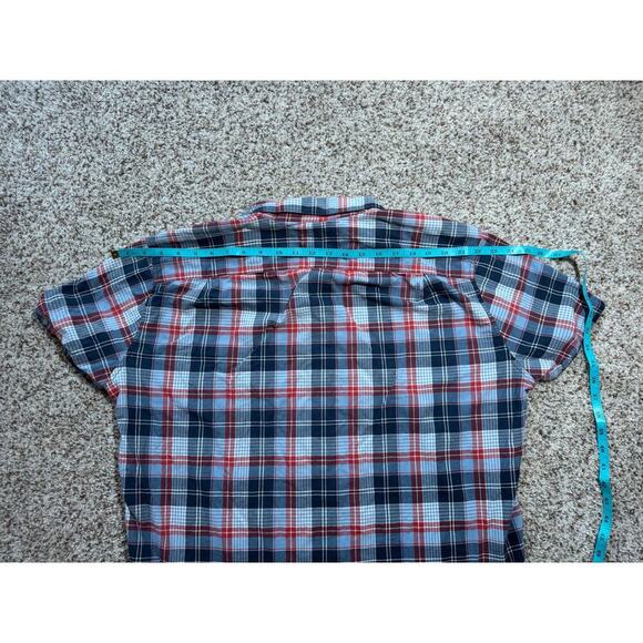 J. Crew buttoned shirt, Oxford style, Size Large, Short Sleeved, Patriotic - Picture 7 of 8